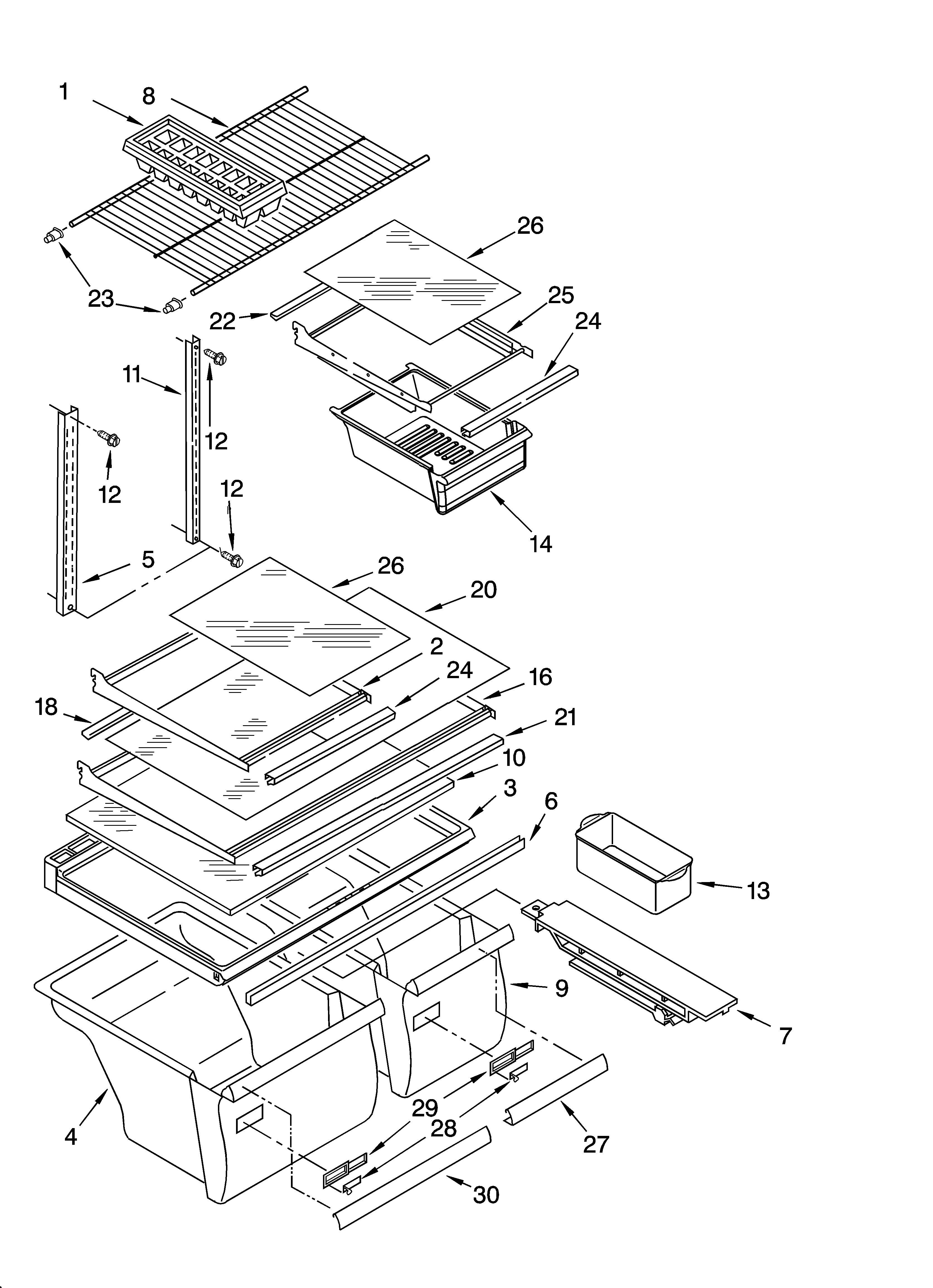 Shelf parts, optional parts