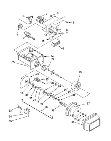 Motor and ice container parts