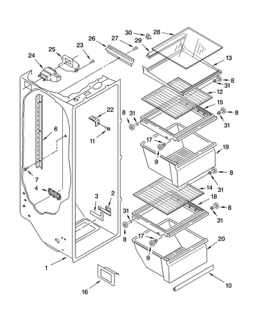 Refrigerator liner parts