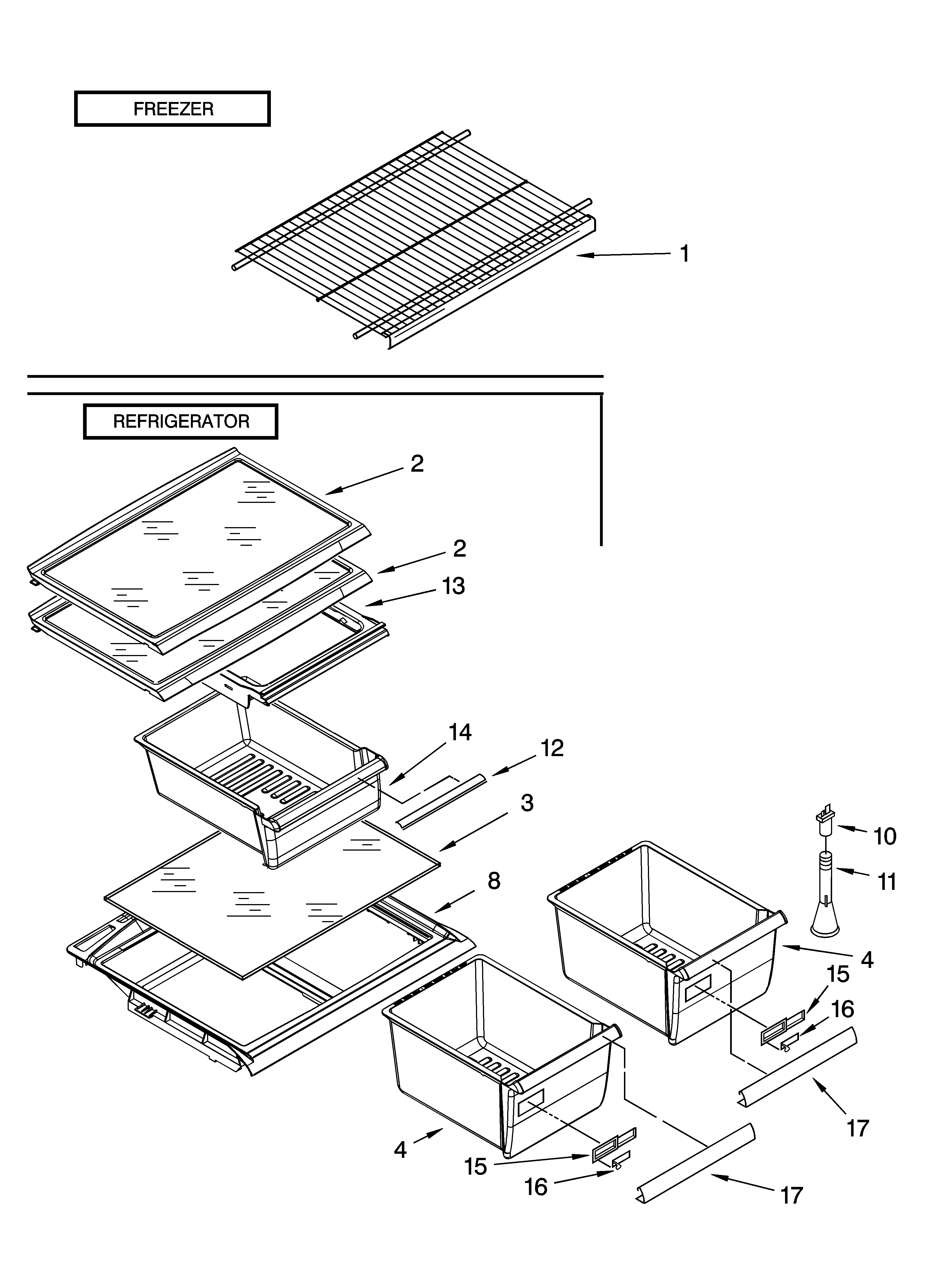 Shelf parts, optional parts