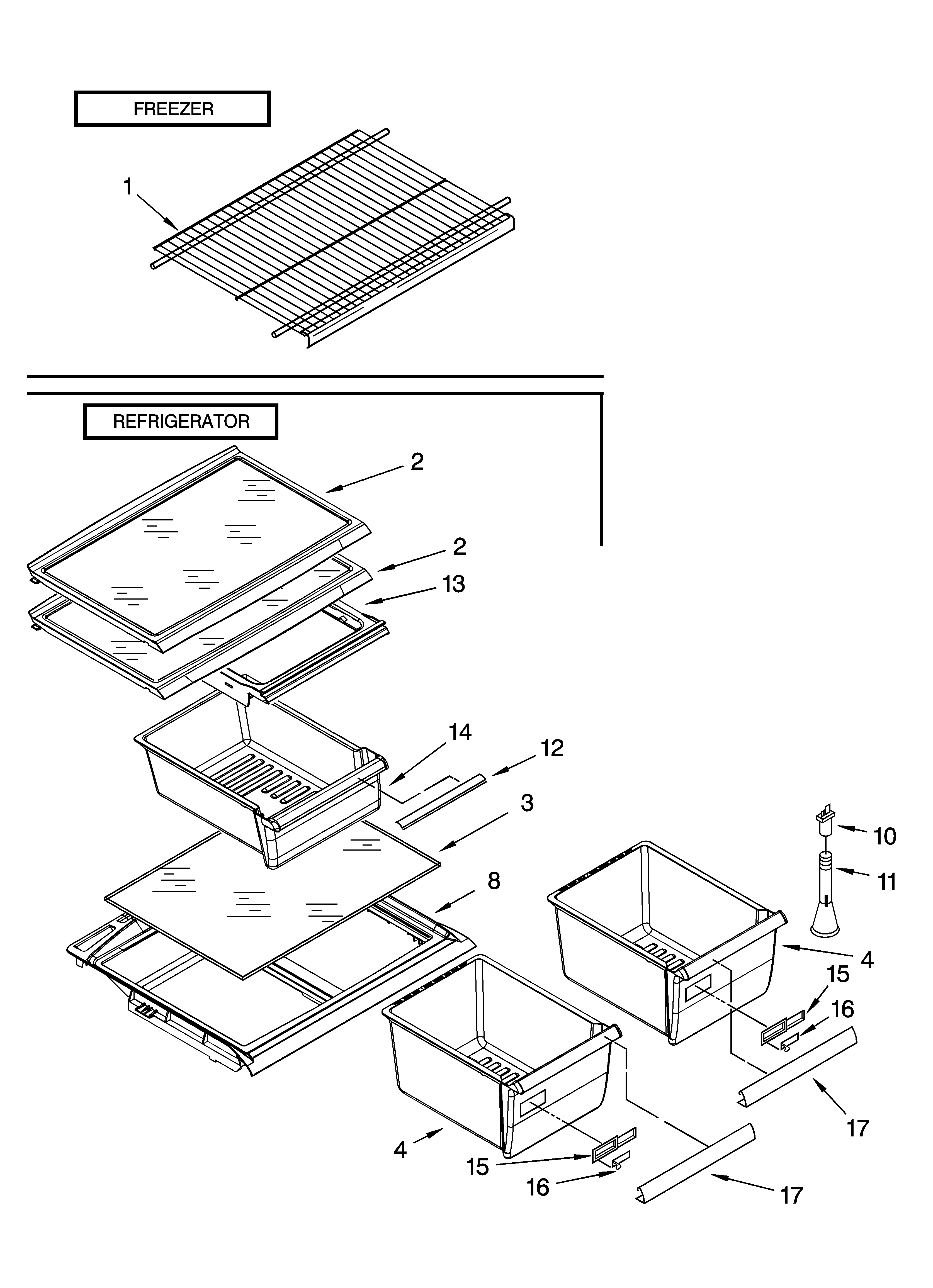 Shelf parts, optional parts