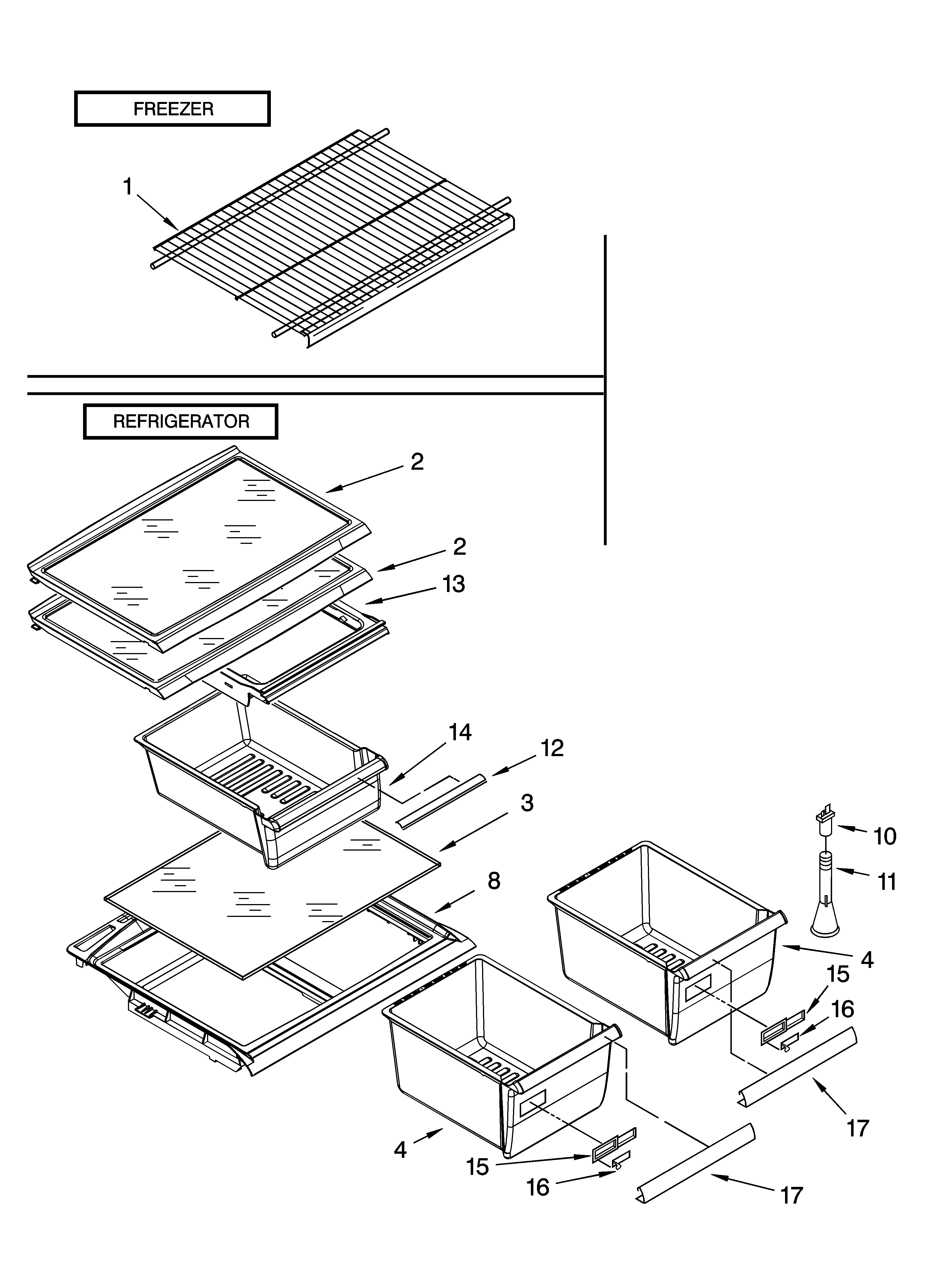 Shelf parts, optional parts