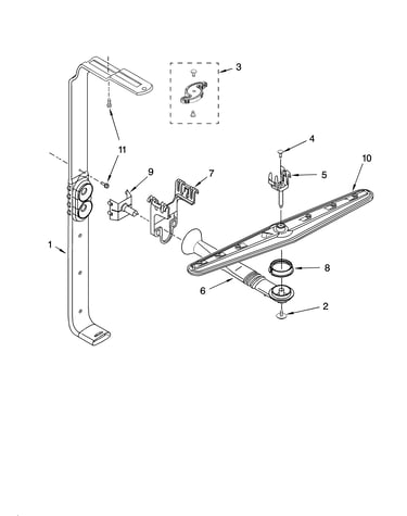 Upper wash and rinse parts