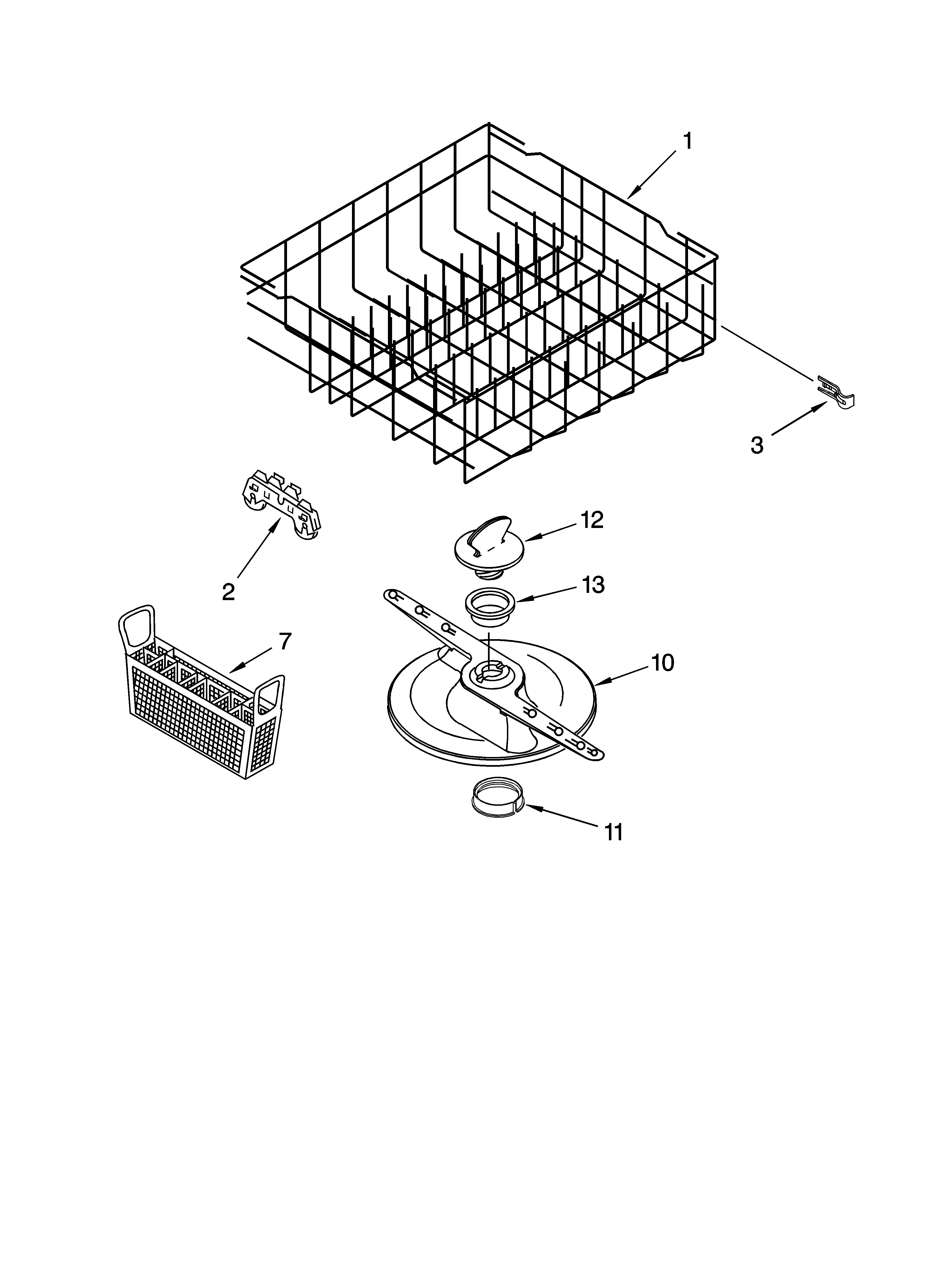 Lower dishrack parts, optional parts (not included)