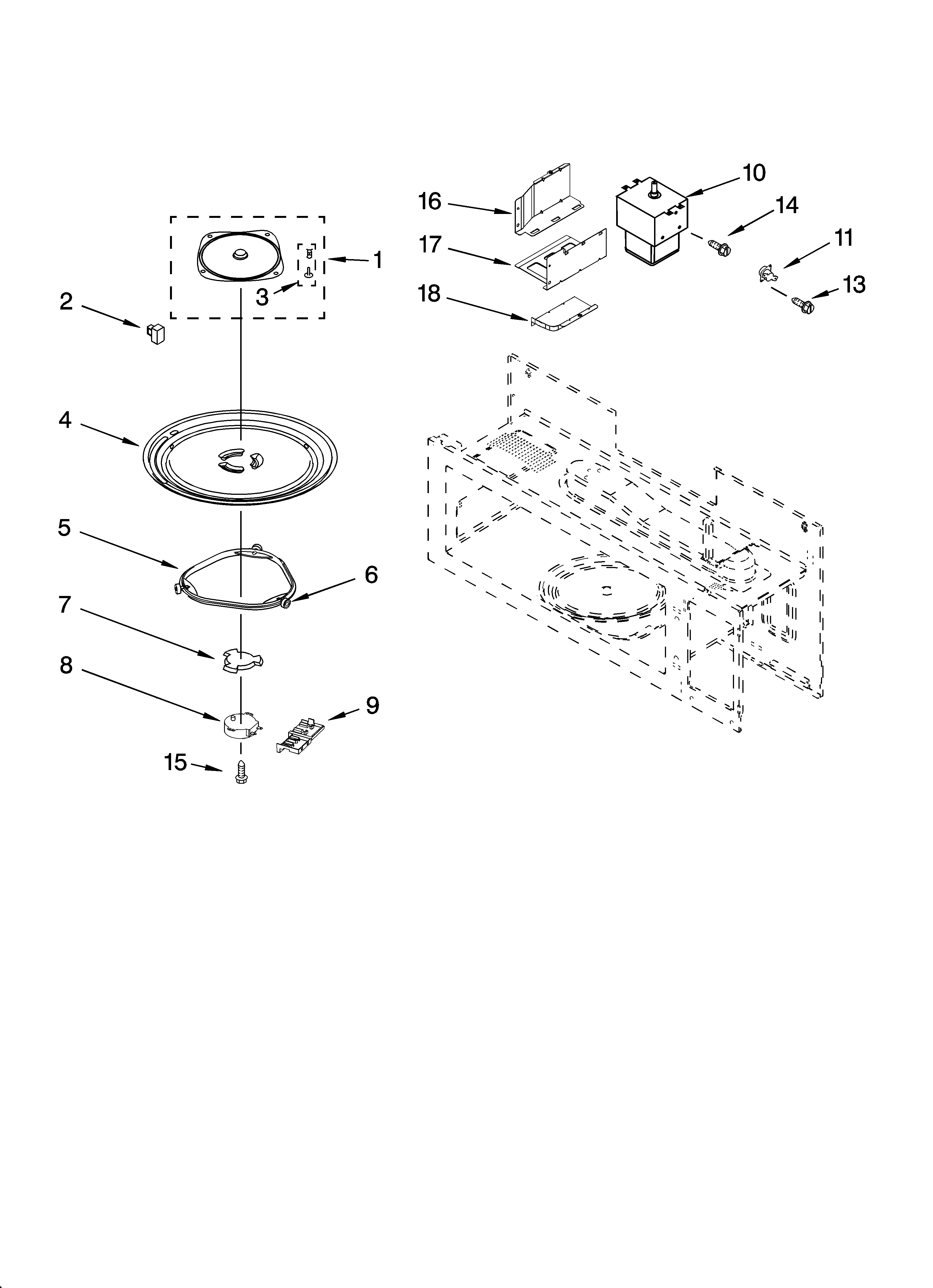 Magnetron and turntable parts