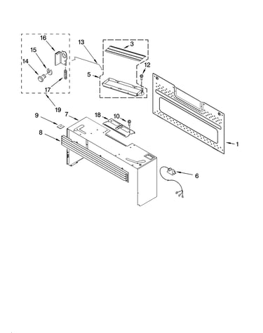 Cabinet and installation parts