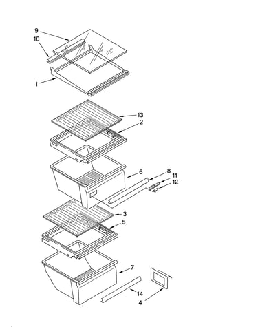 Refrigerator shelf parts