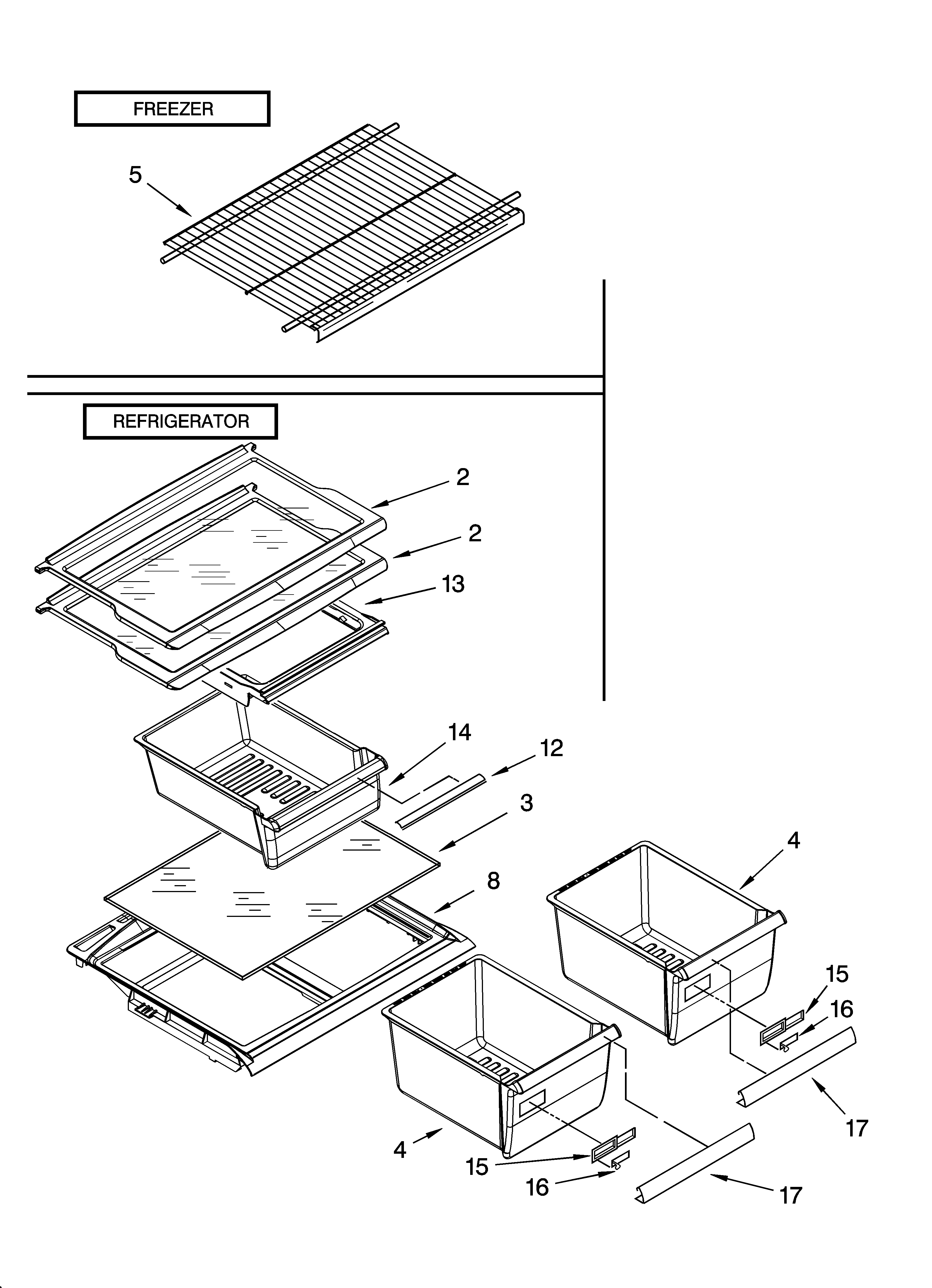 Shelf parts, optional parts