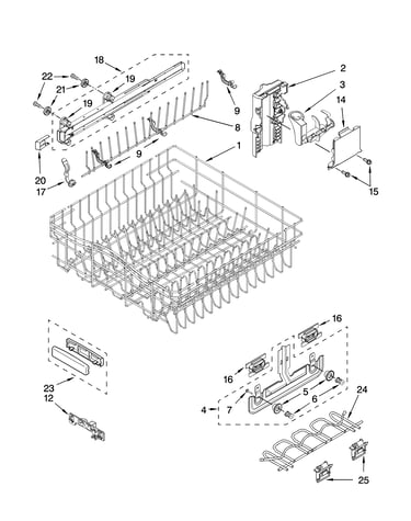 Upper rack and track parts