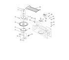 Whirlpool YGH8155XJT0 magnetron and turntable parts diagram
