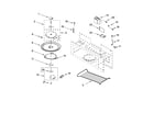 Whirlpool YGH8155XMQ0 magnetron and turntable parts diagram