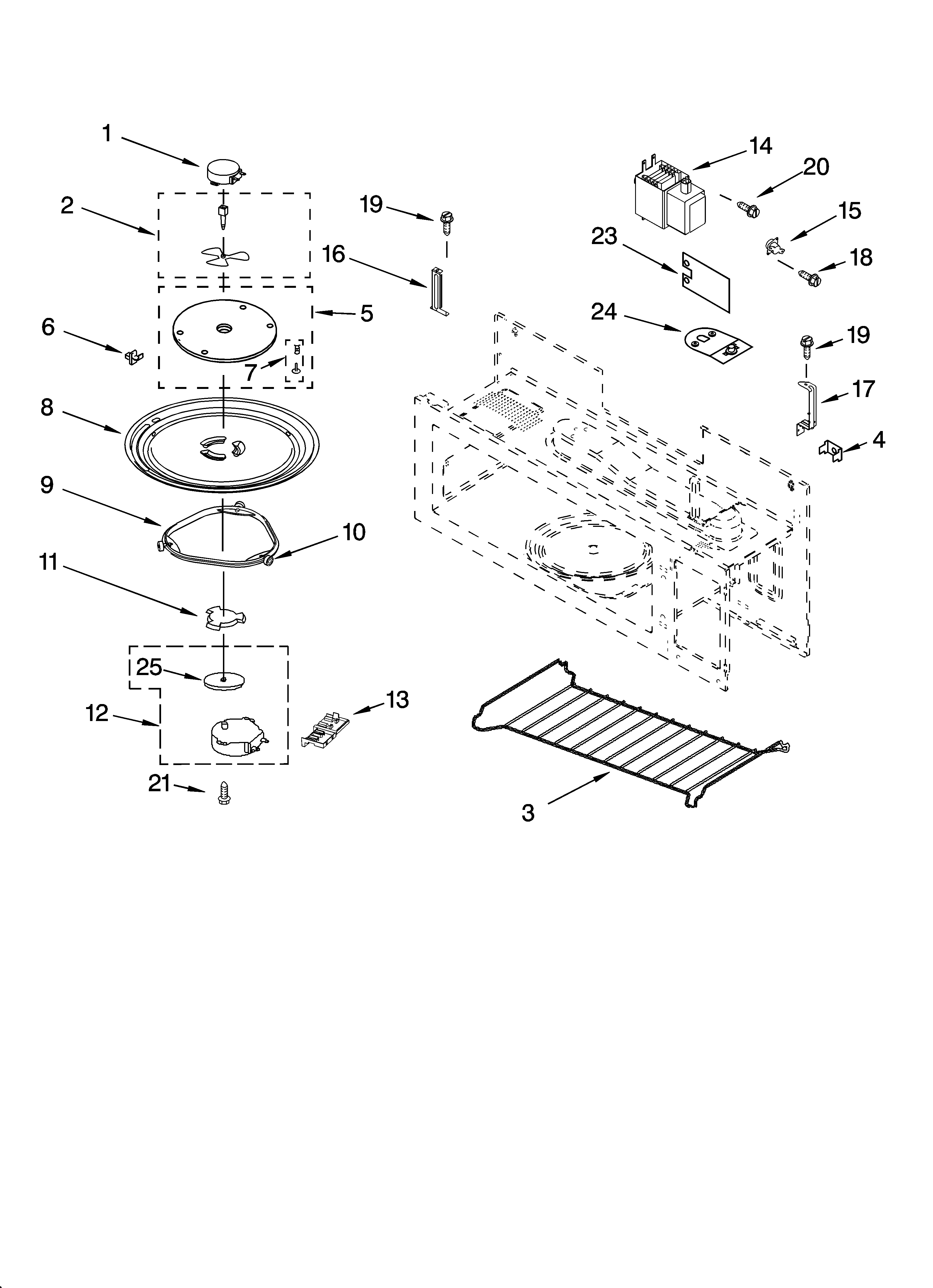 Magnetron and turntable parts