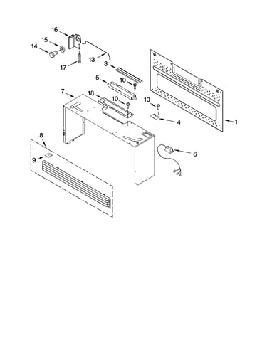 Cabinet and installation parts