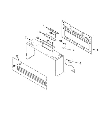 Cabinet and installation parts