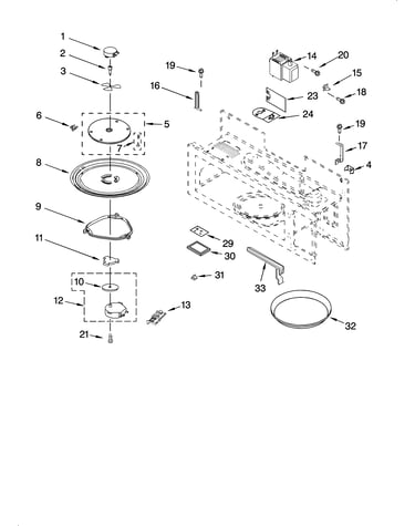 Magnetron and turntable parts