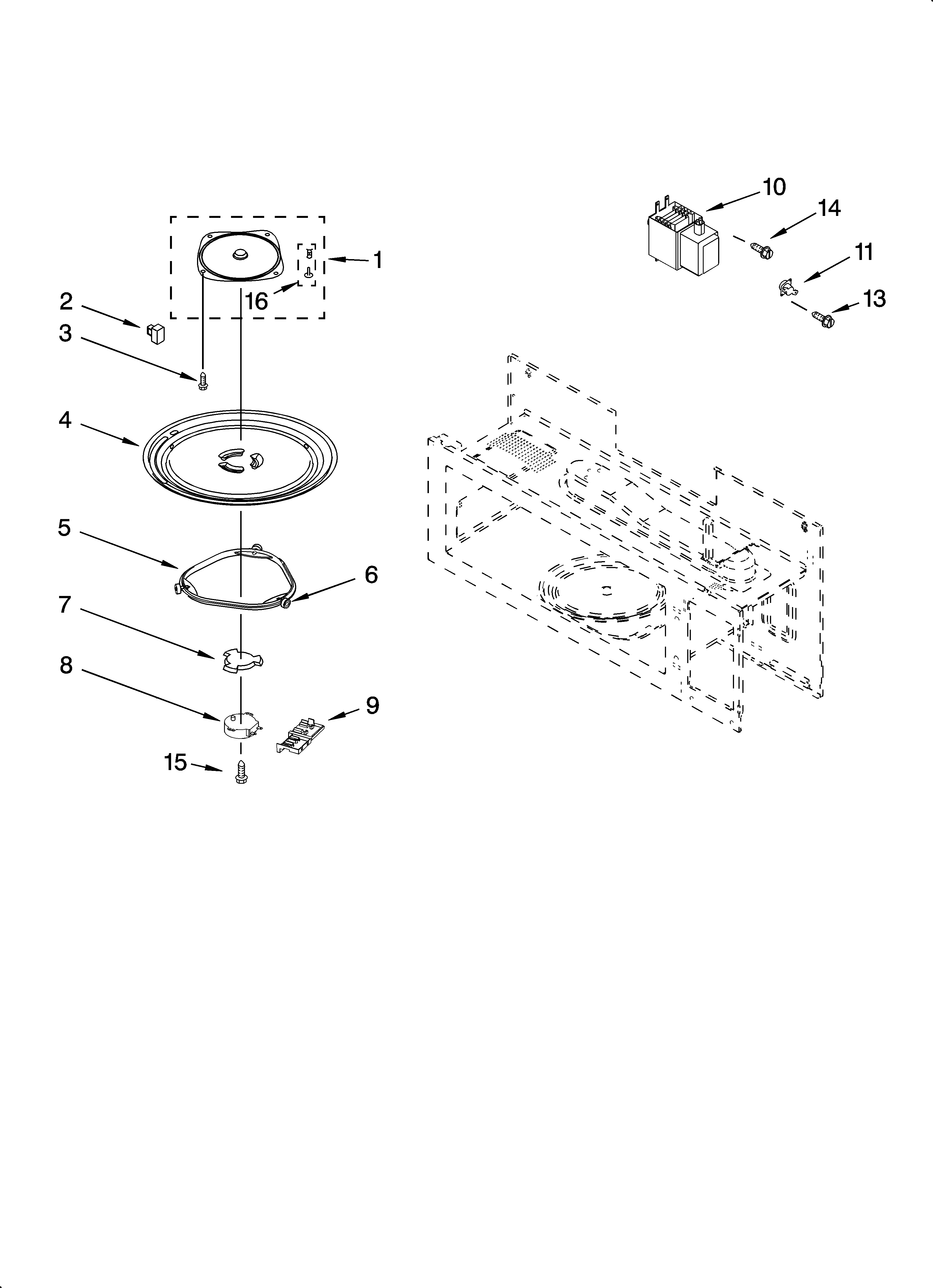 Magnetron and turntable parts