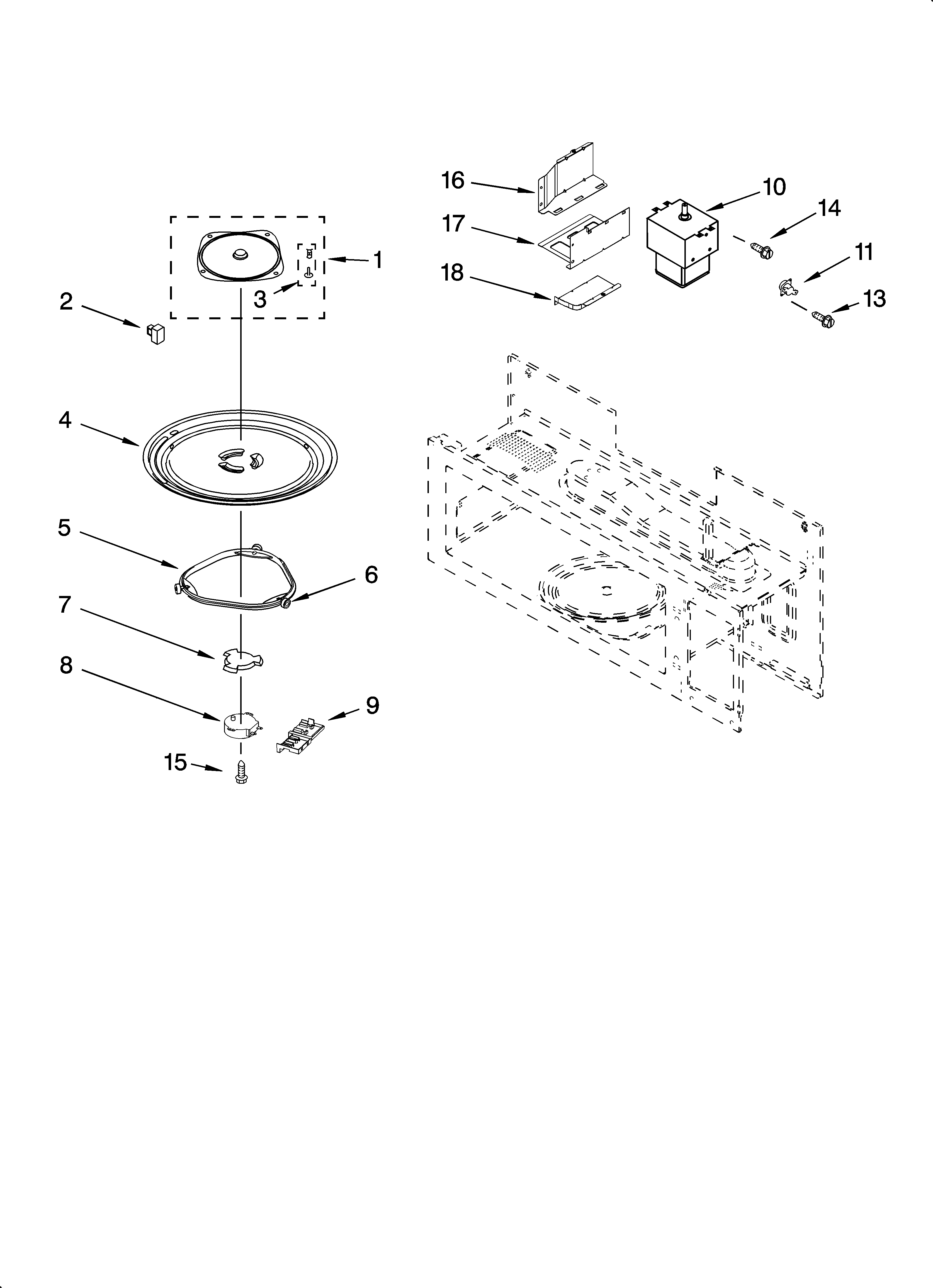 Magnetron and turntable parts
