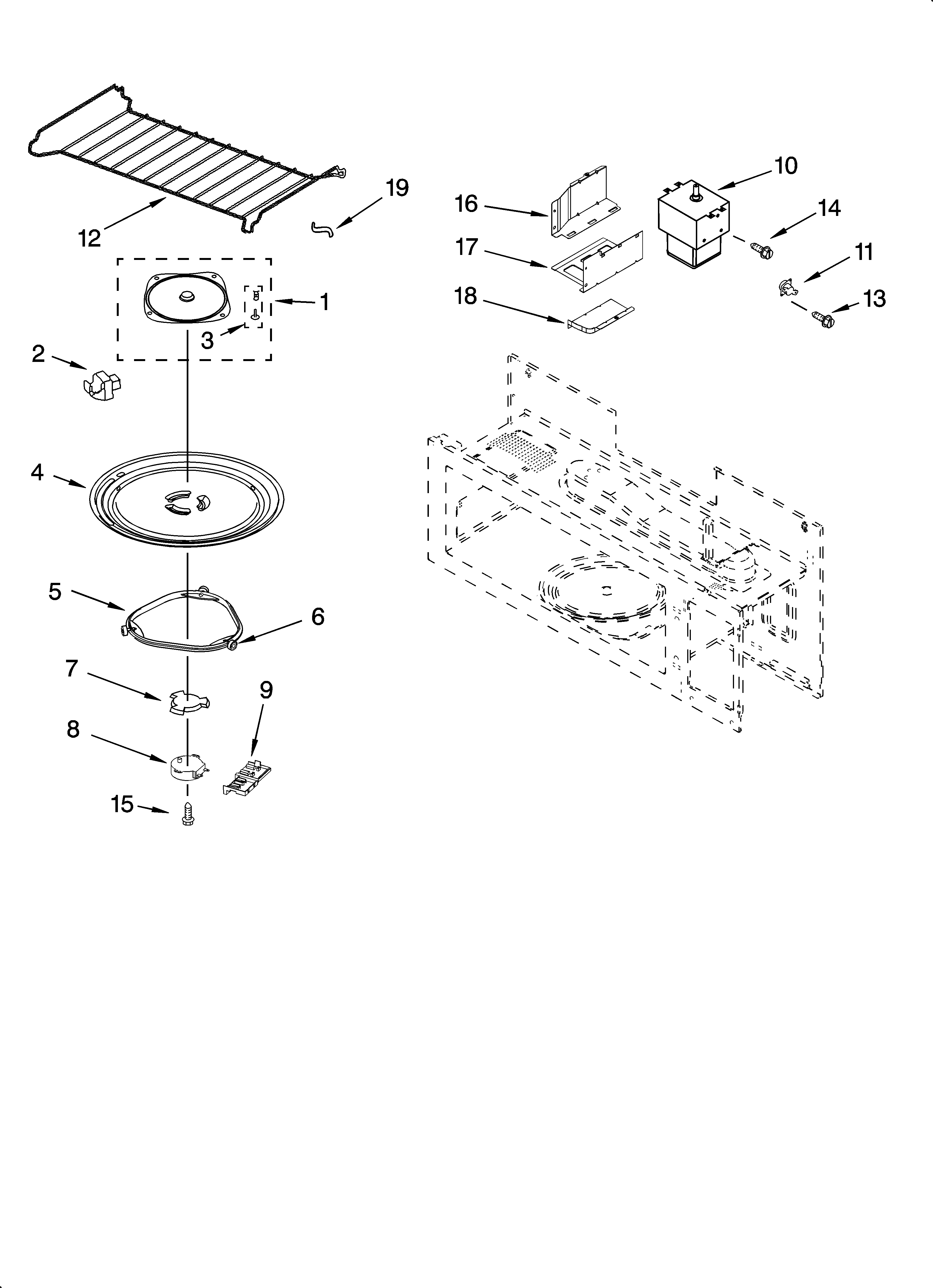Magnetron and turntable parts