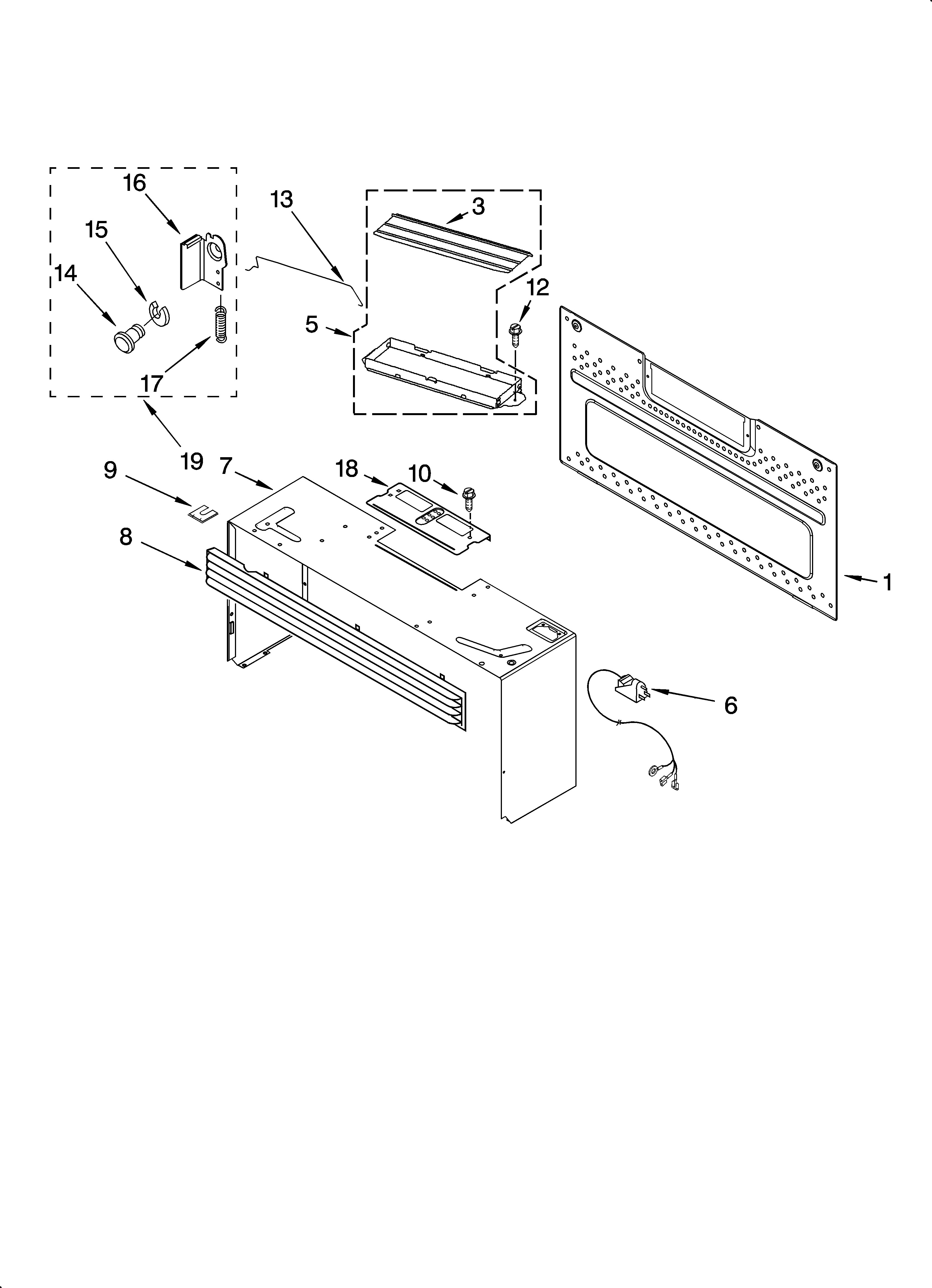 Cabinet and installation parts
