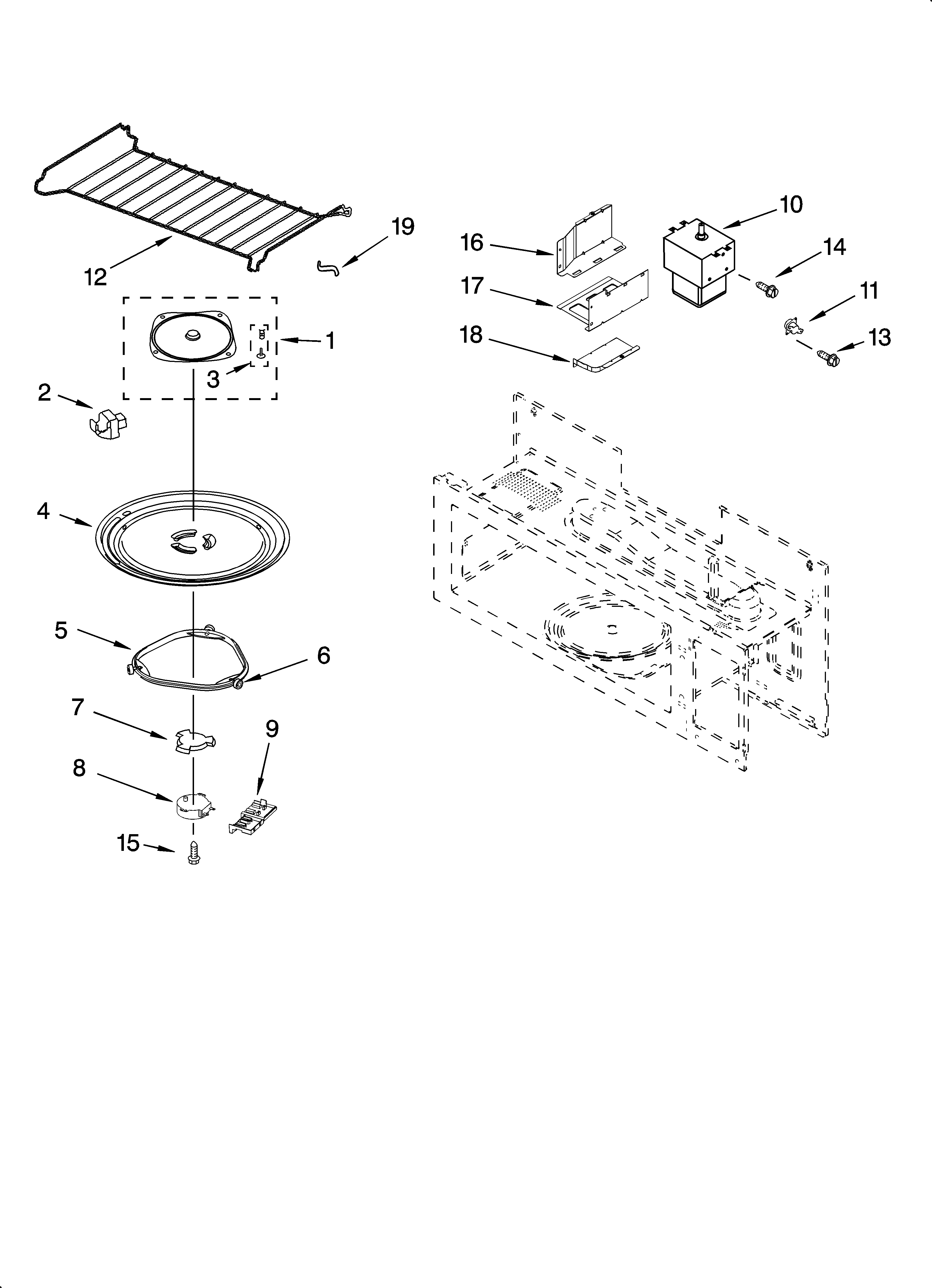 Magnetron and turntable parts