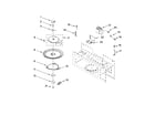 Whirlpool YMH6140XFB2 magnetron and turntable parts diagram