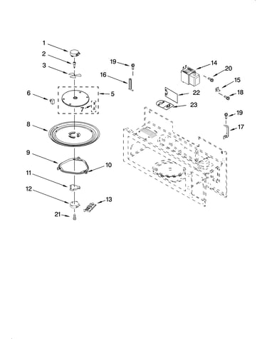 Magnetron and turntable parts