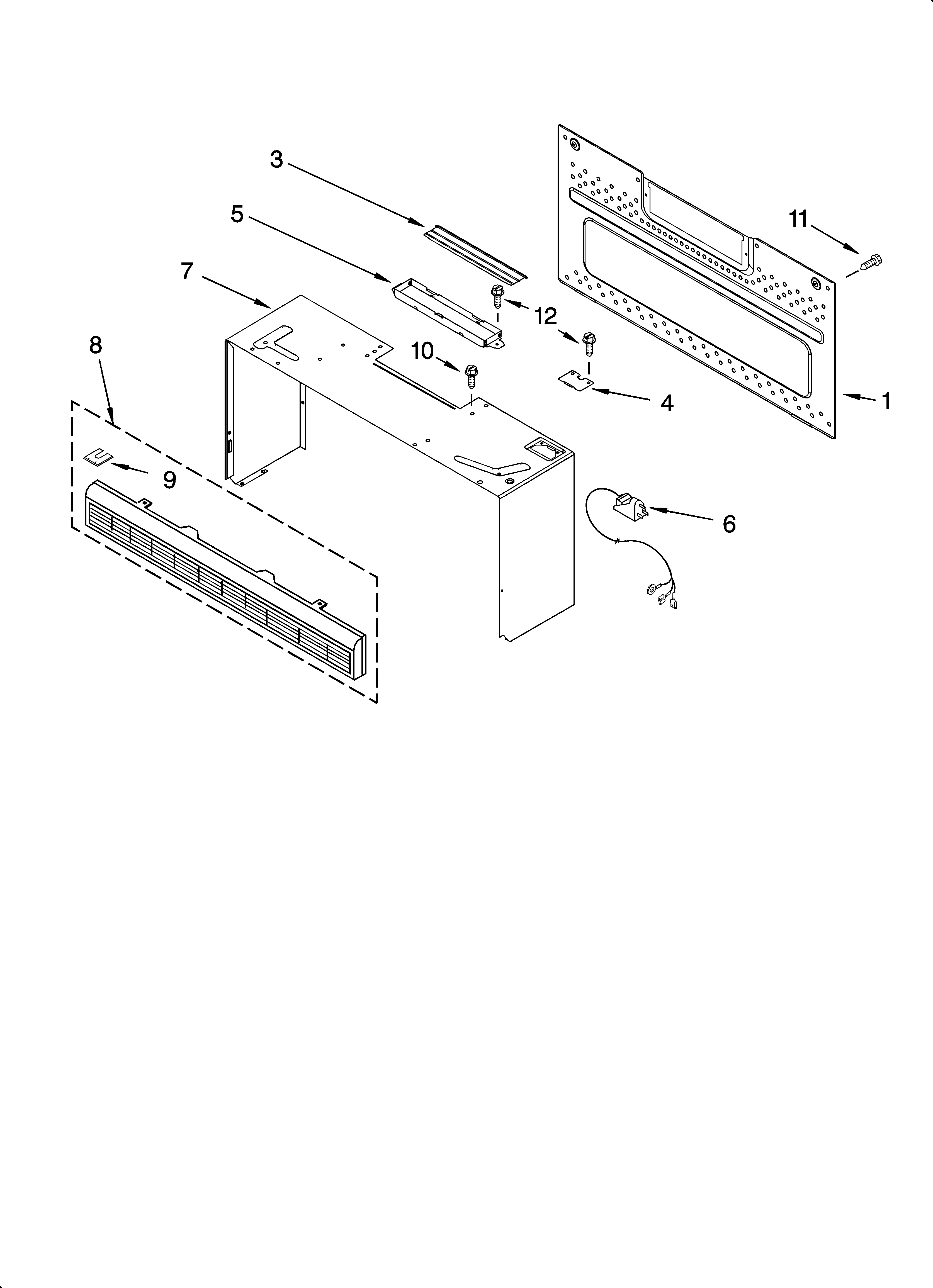 Cabinet and installation parts