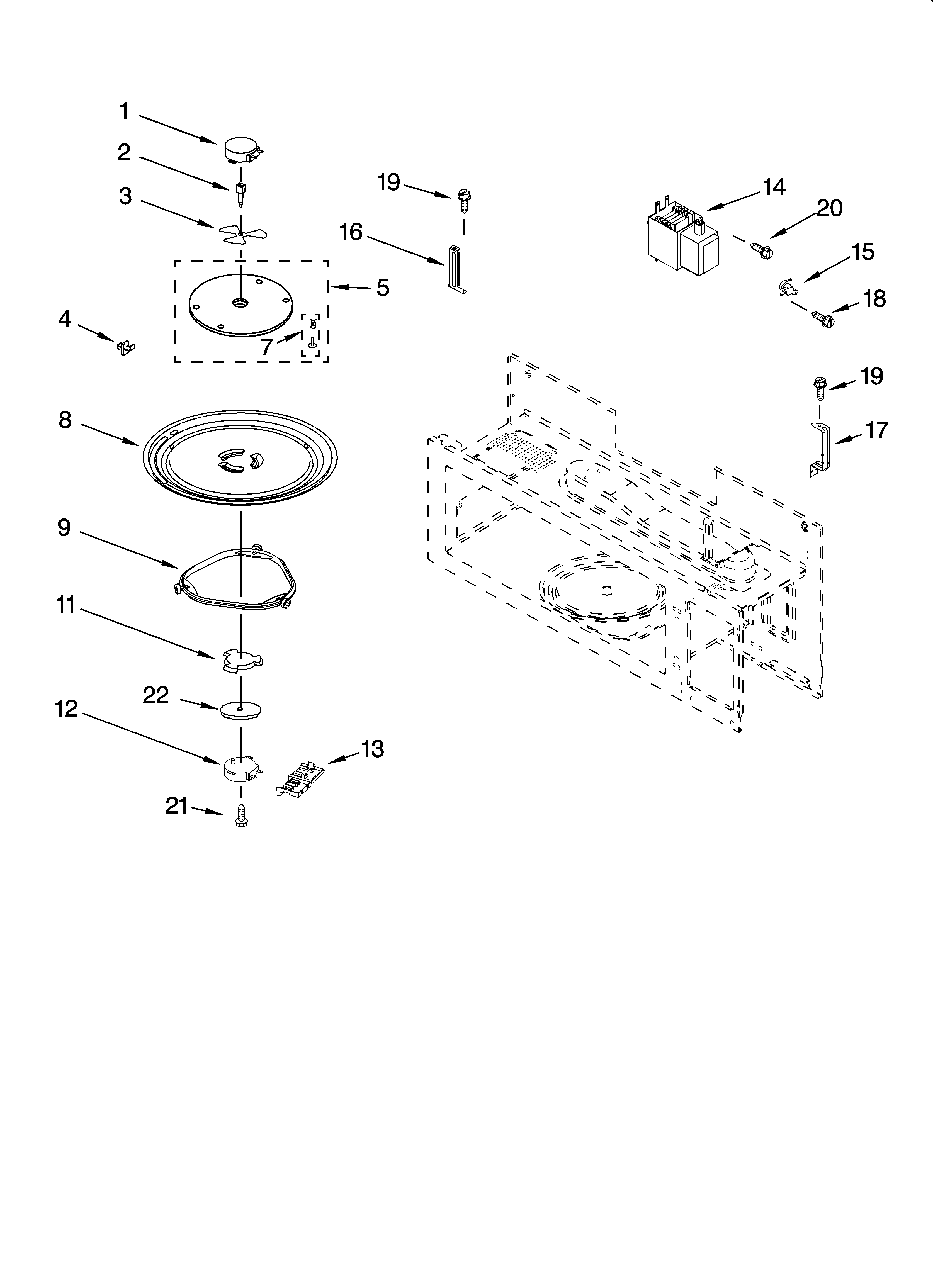 Magnetron and turntable parts