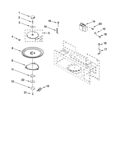Magnetron and turntable parts