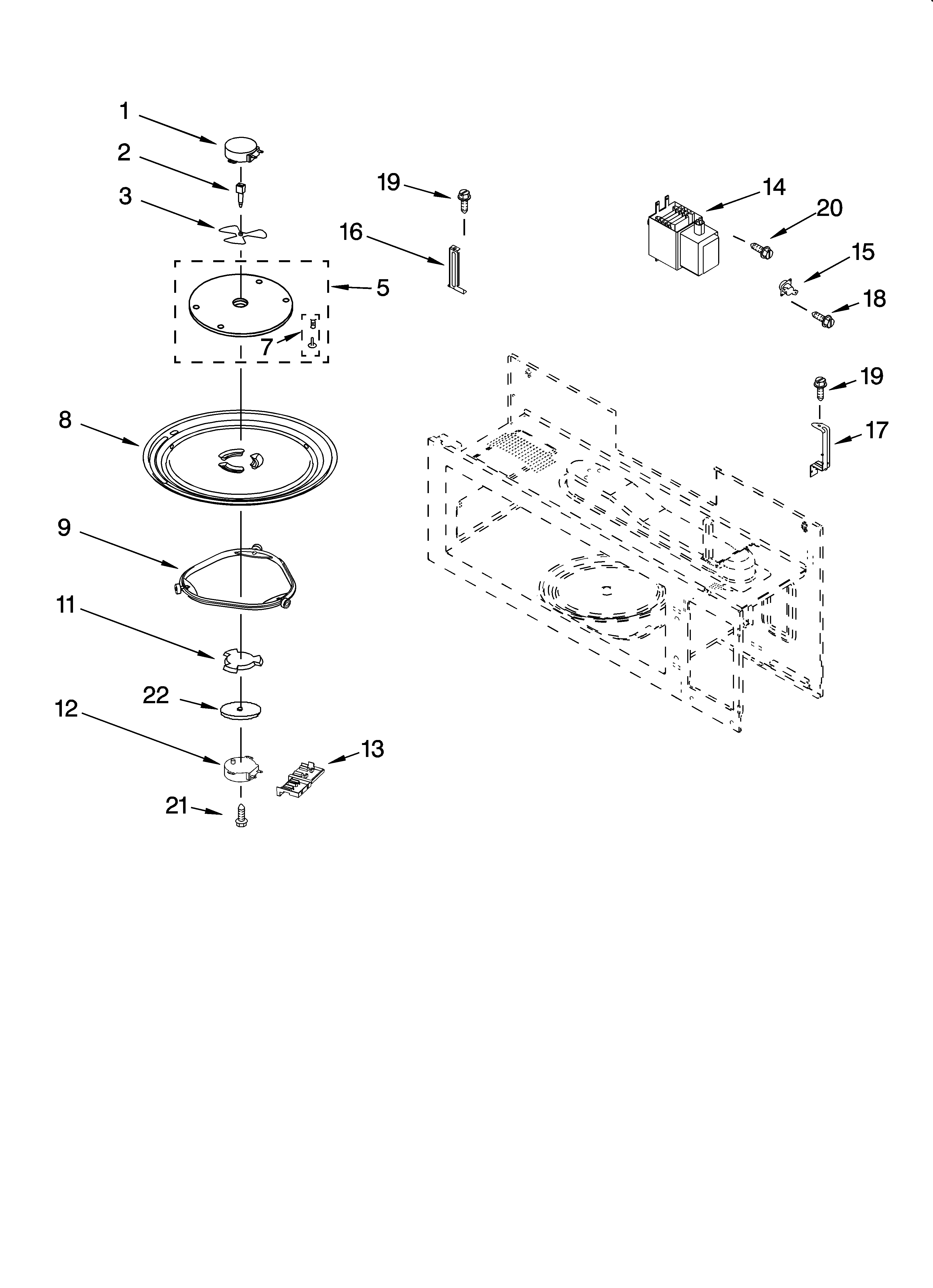 Magnetron and turntable parts