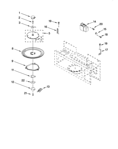 Magnetron and turntable parts