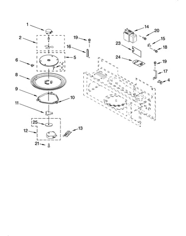 Magnetron and turntable parts