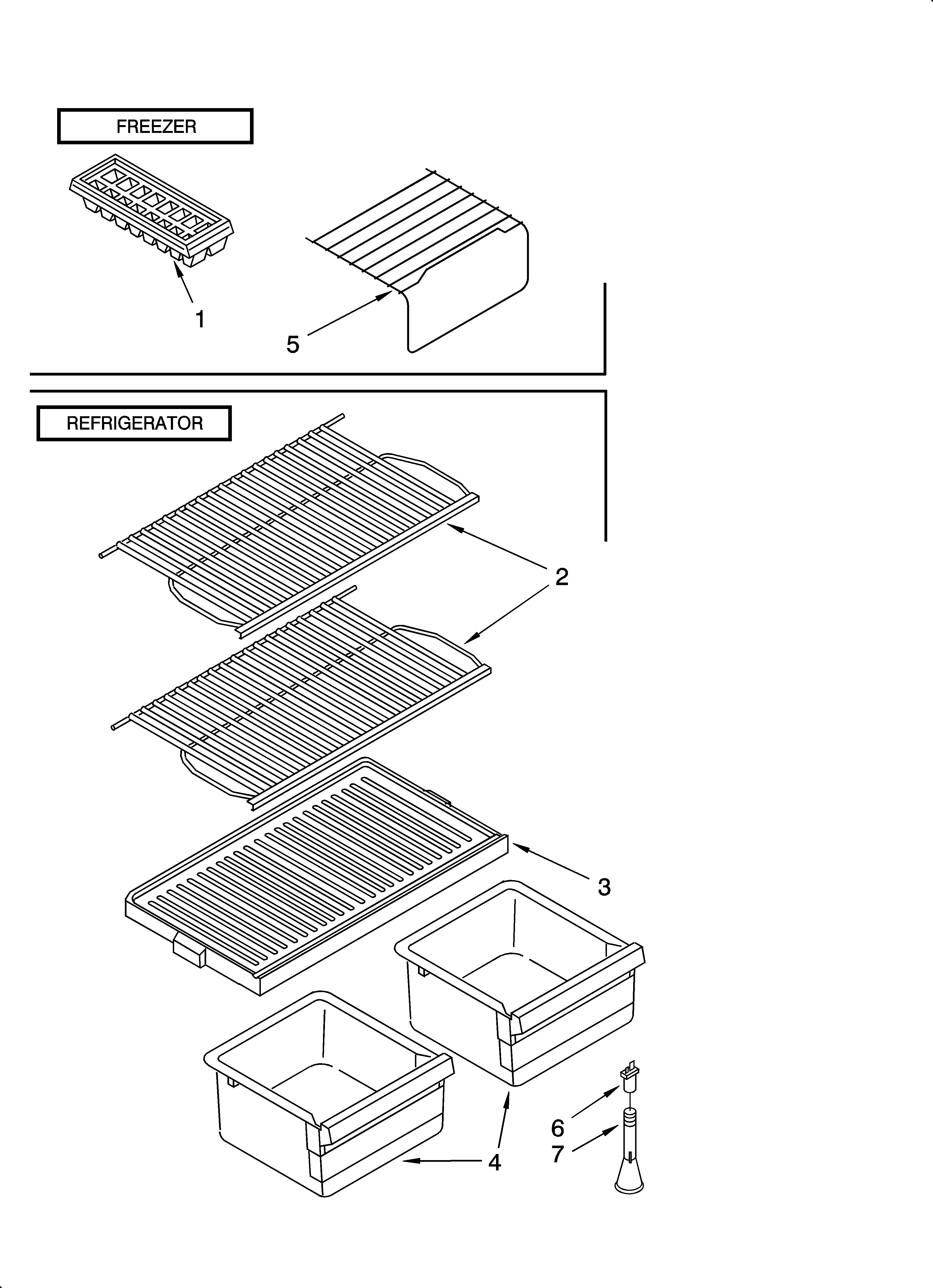 SHELF PARTS, OPTIONAL PARTS (NOT INCLUDED)