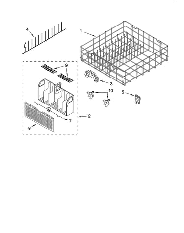Lower rack parts, optional parts (not included)