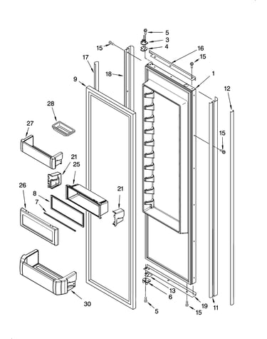 Refrigerator door parts