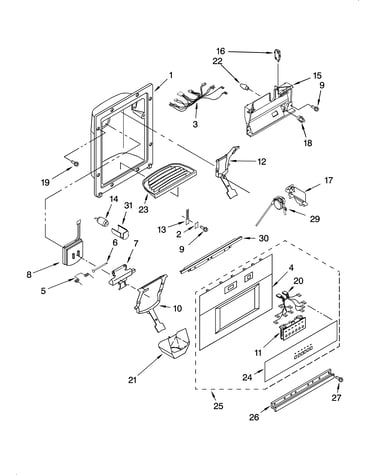 Dispenser and front parts