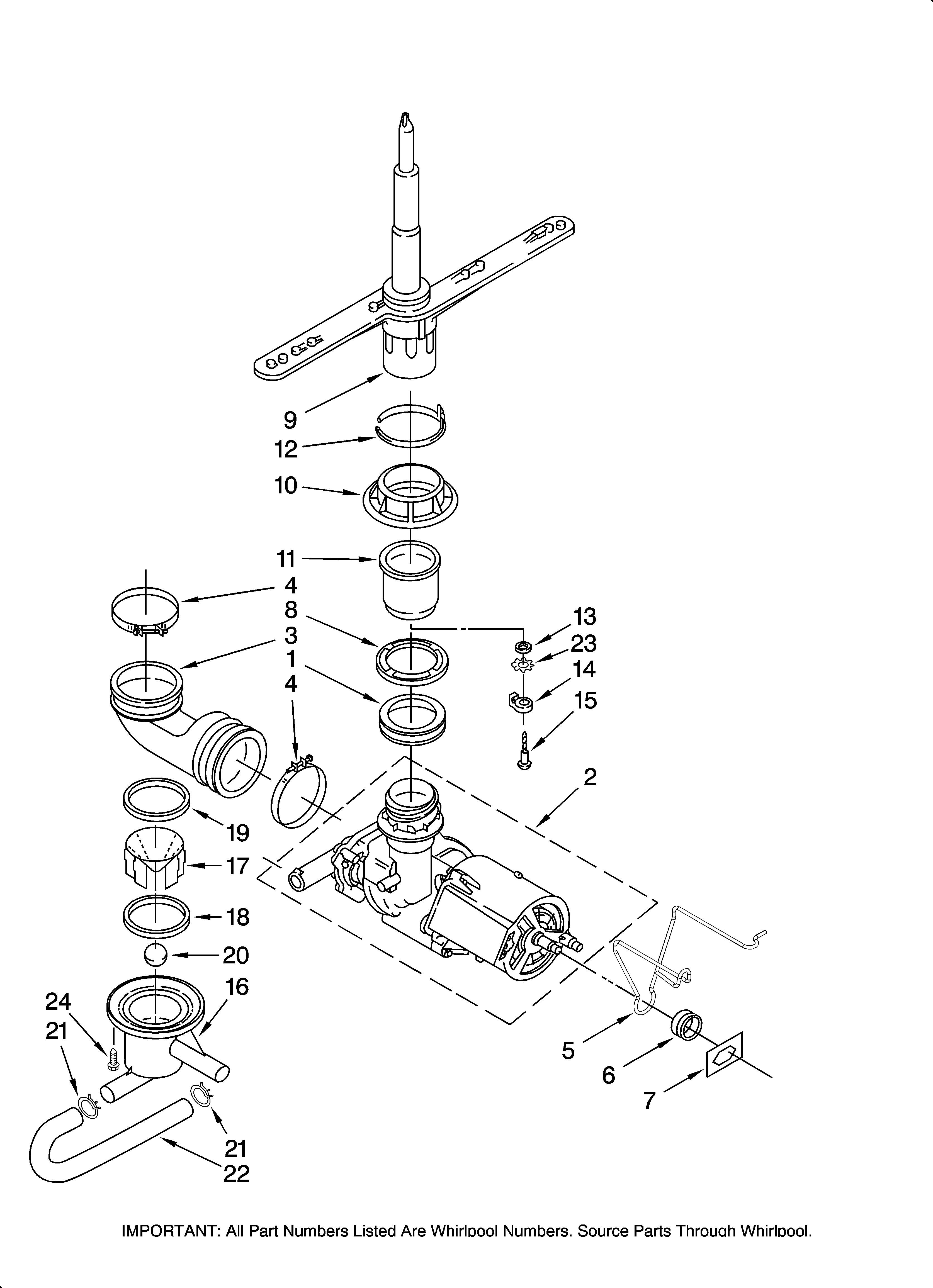 Pump and spray arm parts