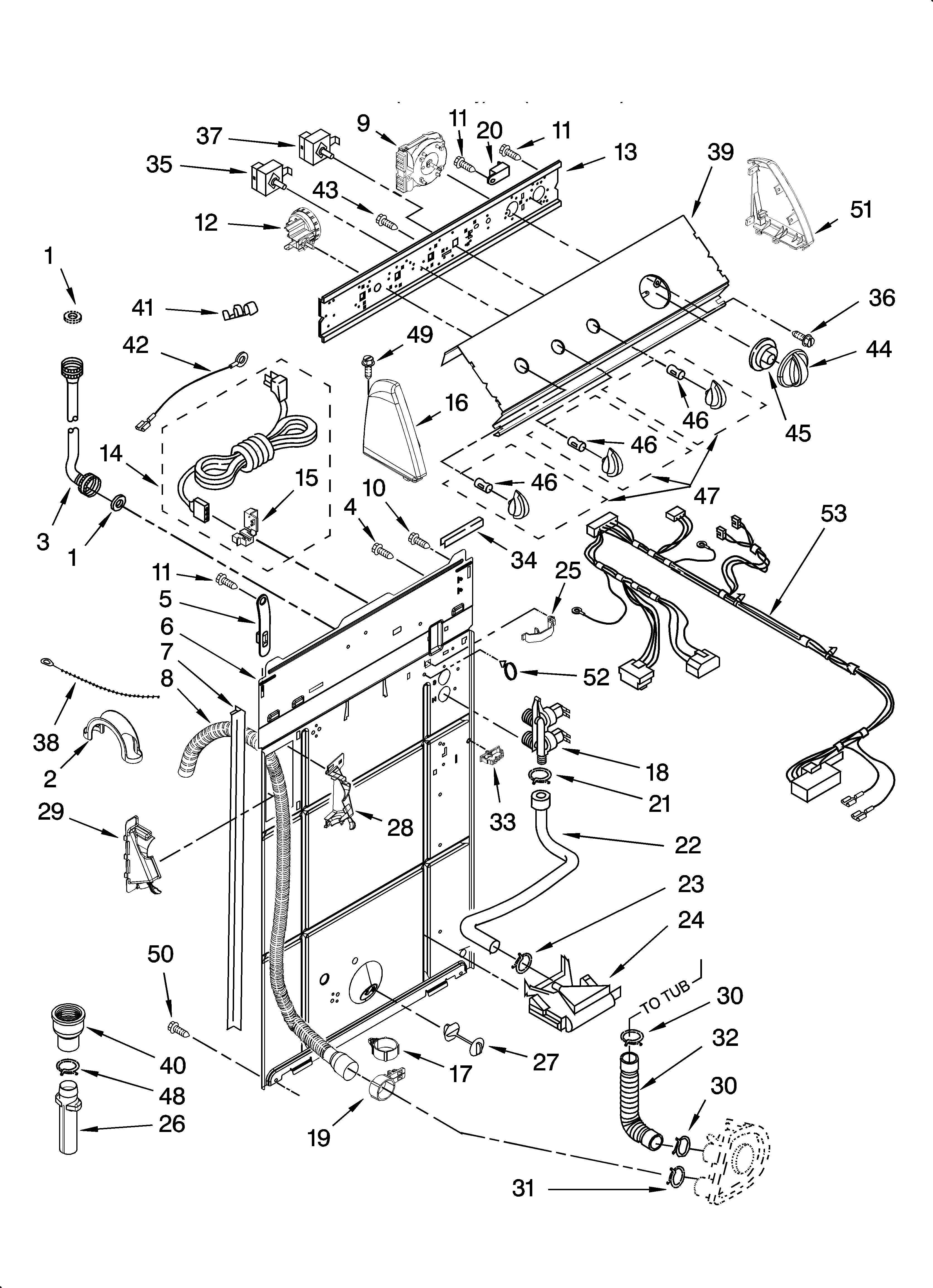 Controls and rear panel parts
