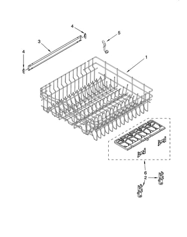 Upper rack and track parts