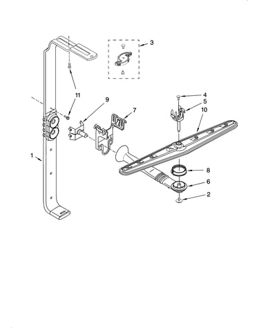 Upper wash and rinse parts