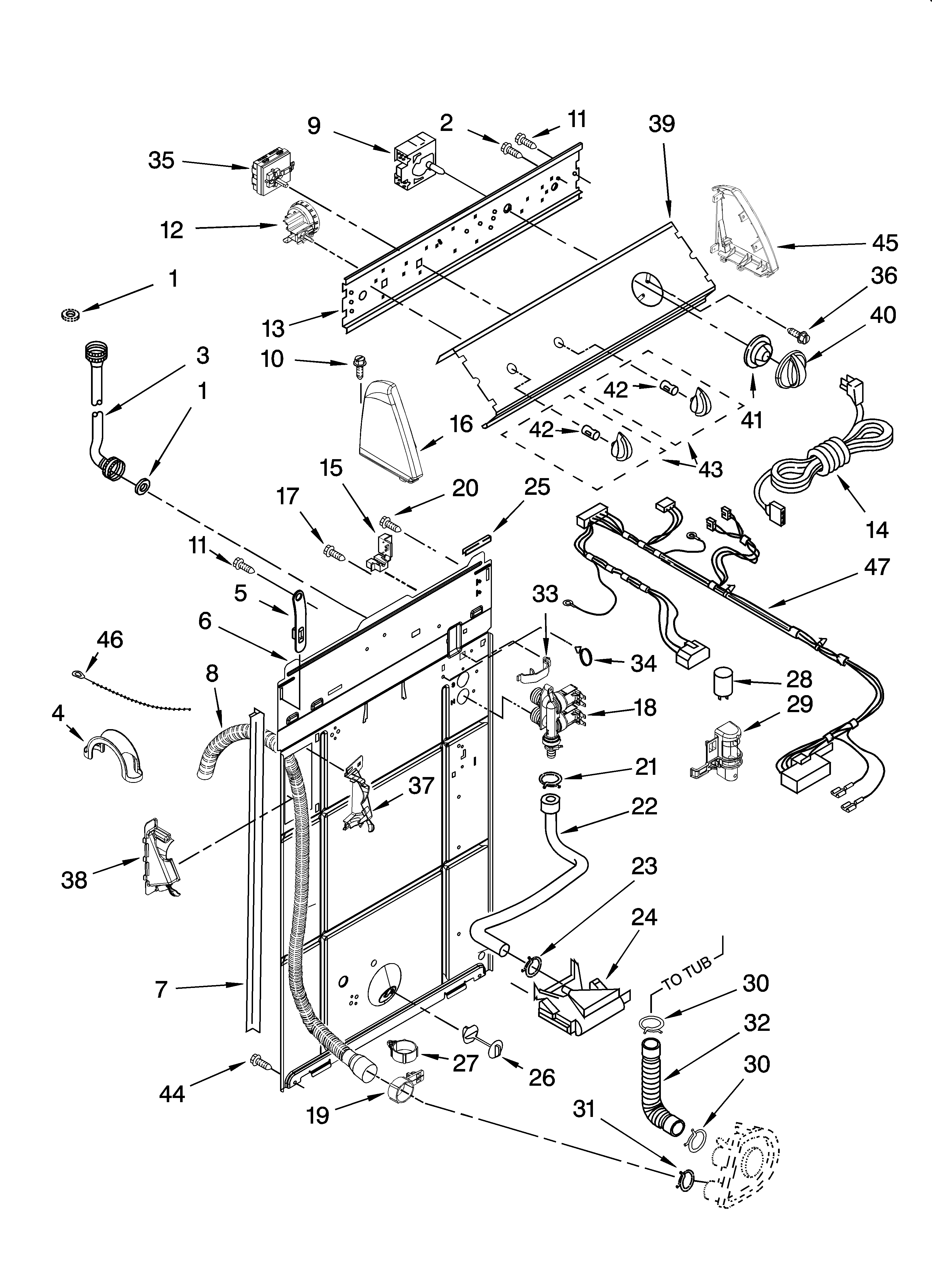 Controls and rear panel parts