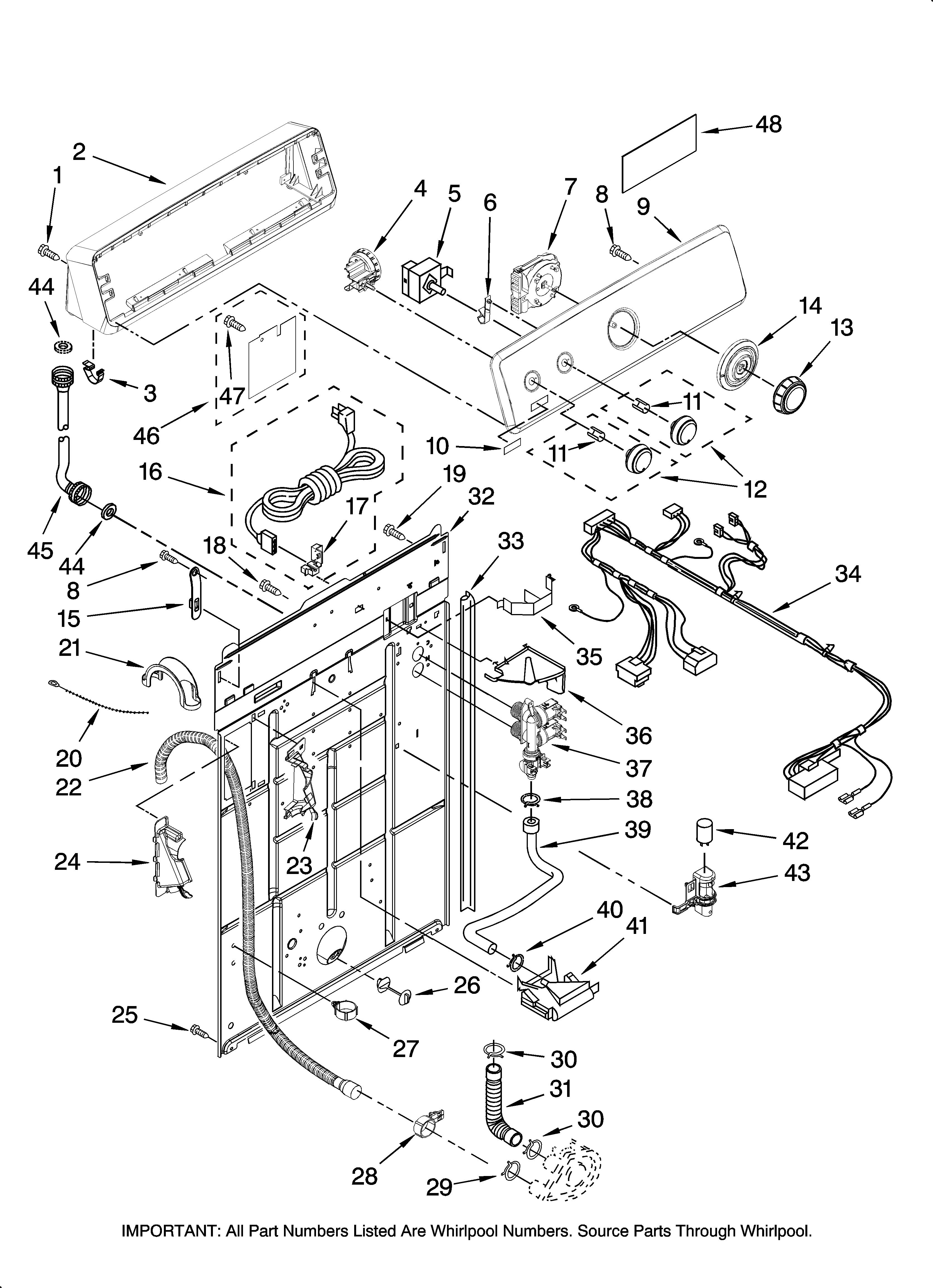 Controls and rear panel parts
