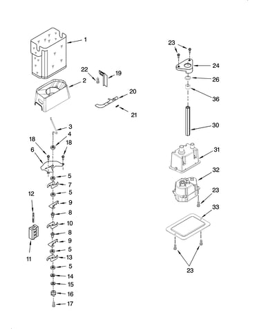 Motor and ice container parts