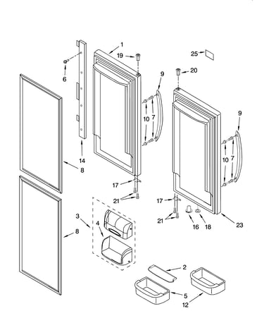 Refrigerator door parts