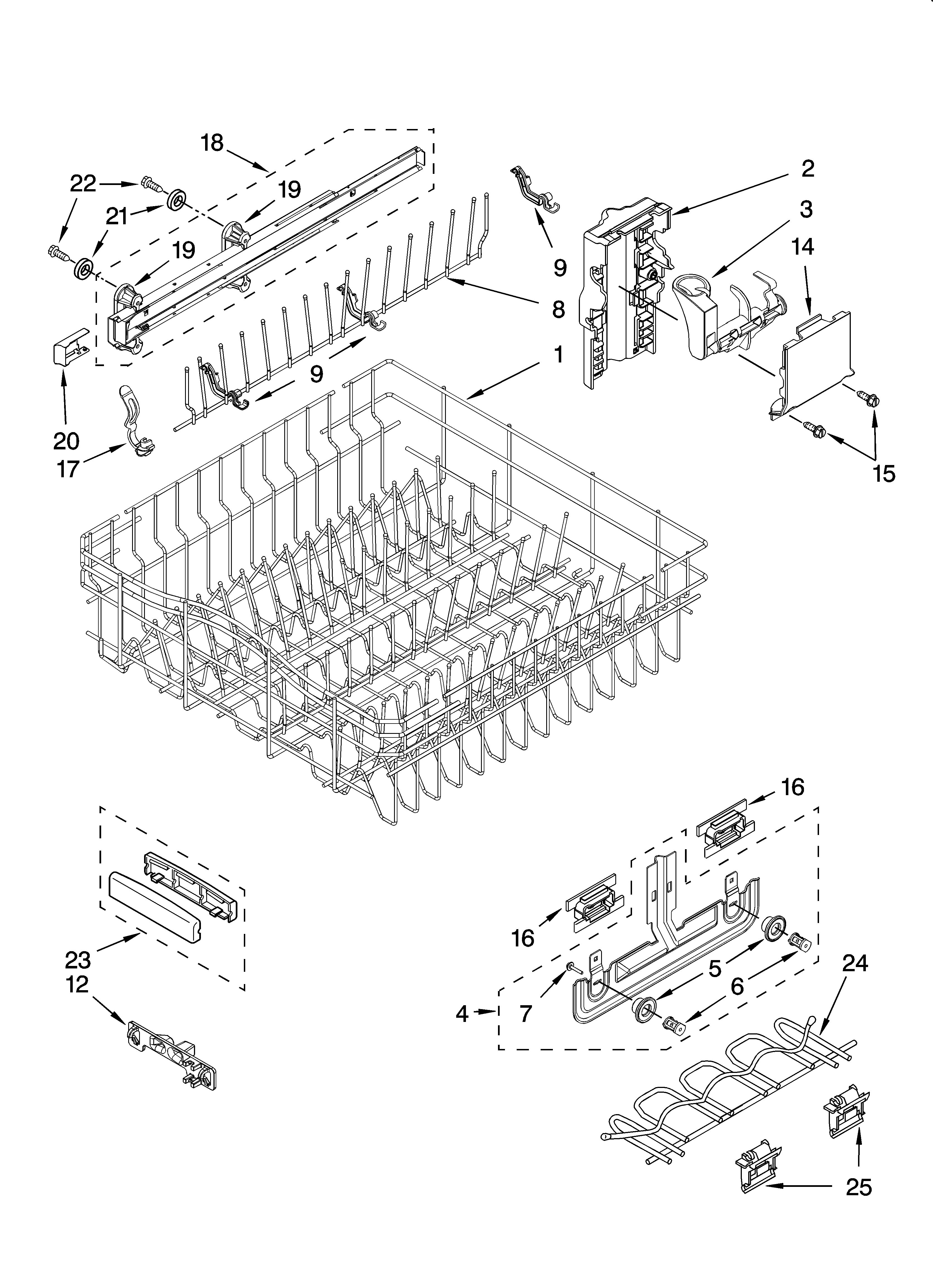 UPPER RACK AND TRACK PARTS