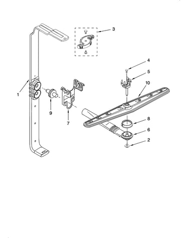 Upper wash and rinse parts