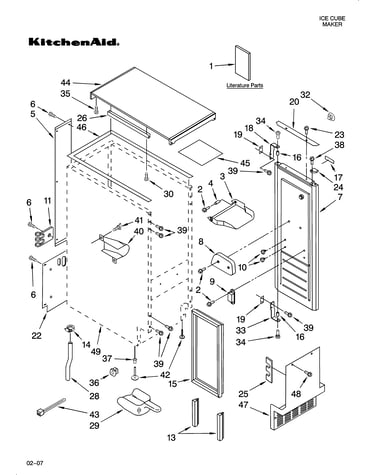 Cabinet liner and door parts