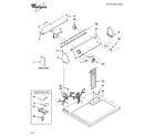 Whirlpool WED5200TQ0 top and console parts diagram