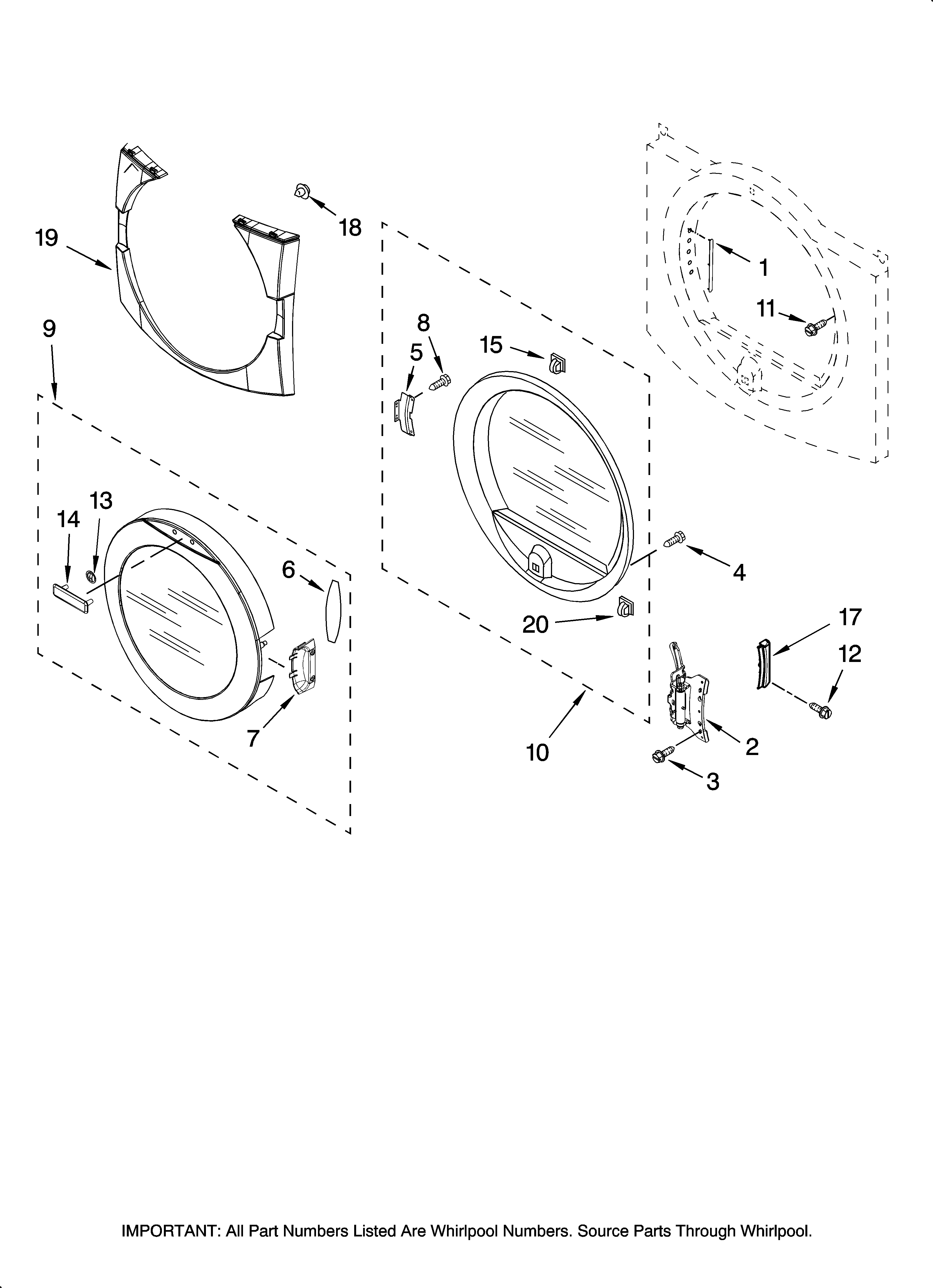Door parts, optional parts (not included)