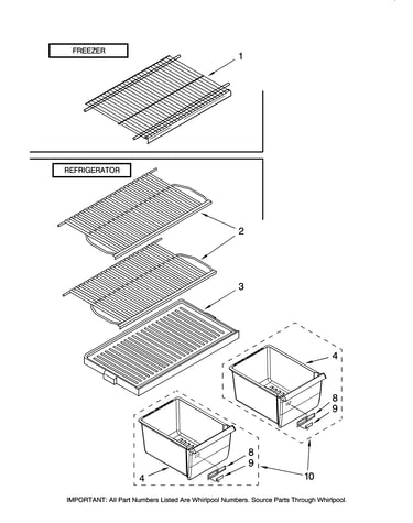 Shelf parts, optional parts (not included)